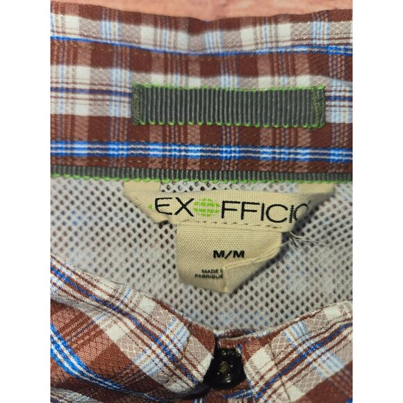 Exofficio Mens Plaid Button-Down Short Sleeve Shirt Medium Brown - Picture 5 of 8
